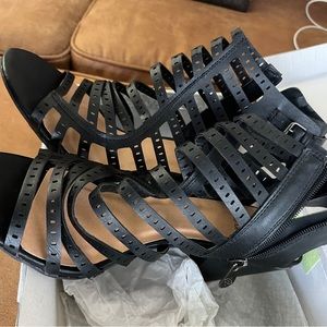 Black Heels with strap and zipper